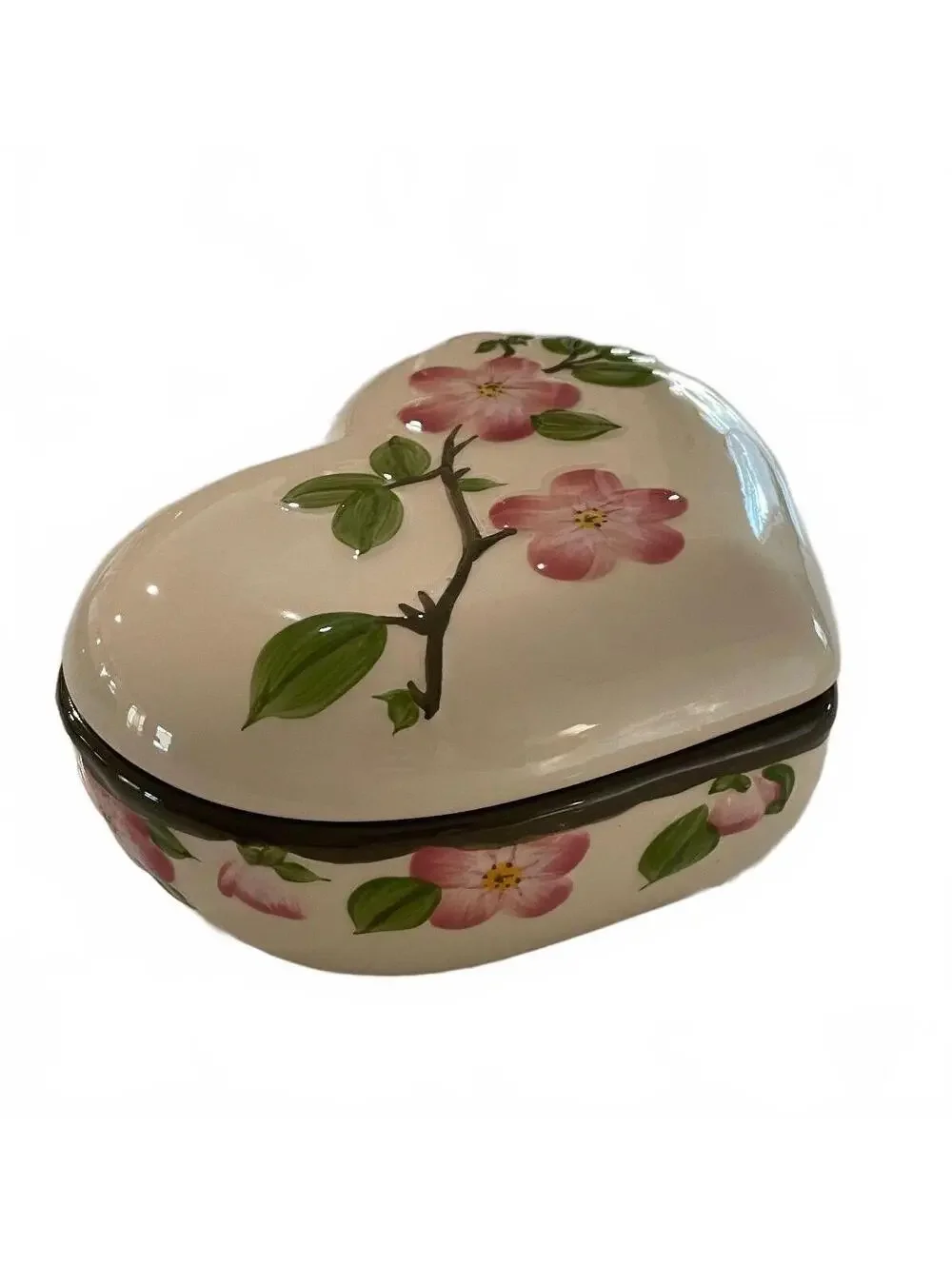 Franciscan Desert Rose covered heart box